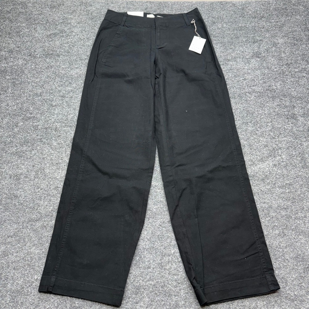 A New Day Womens Black High Rise Straight Leg Stretch Pants Size 4R 018 04 7884 - Picture 2 of 11